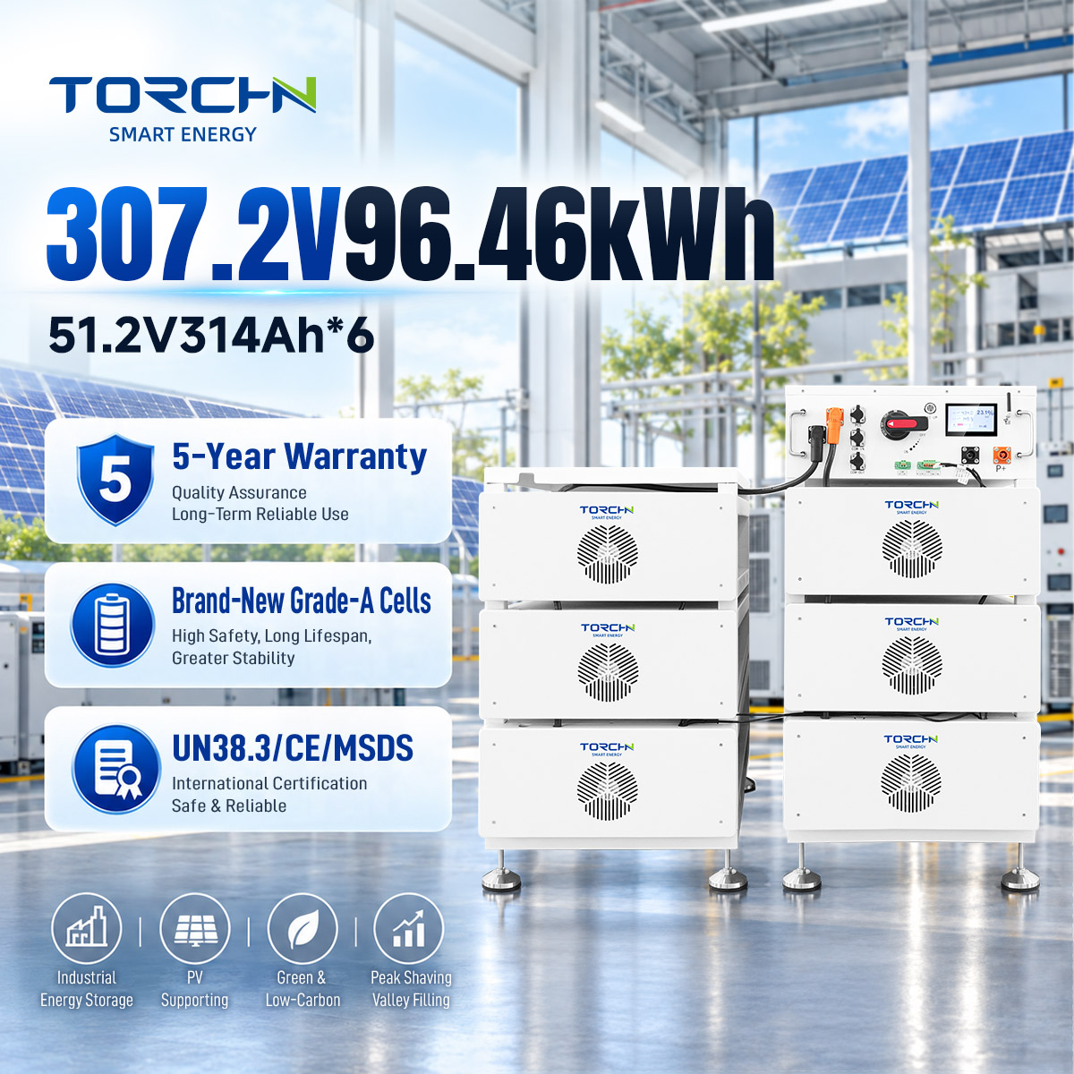 307.2V 96.46kWH high-voltage energy storage lithium battery