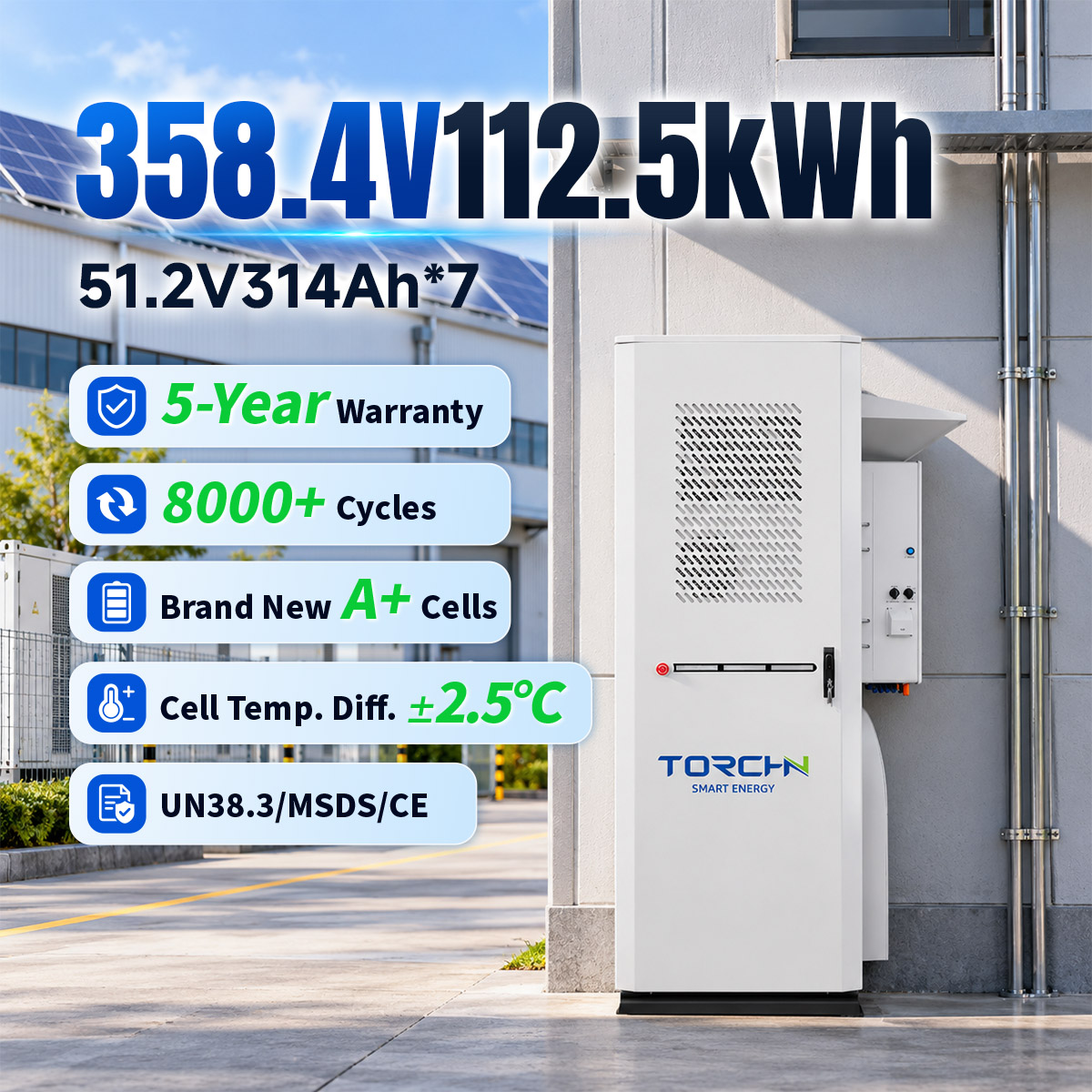 112kWh air-cooled lithium battery energy storage cabinet