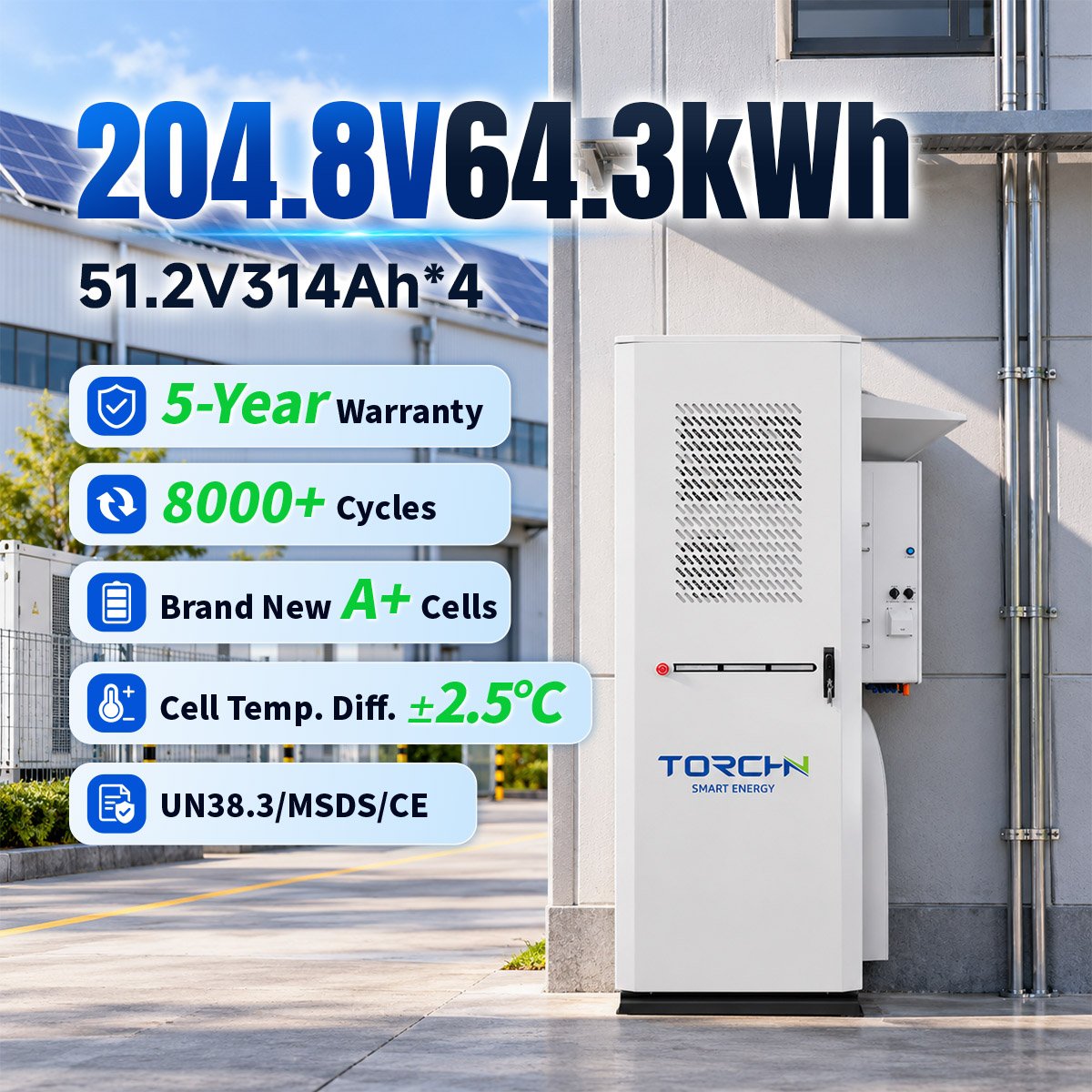 64kWh air-cooled lithium battery energy storage cabinet