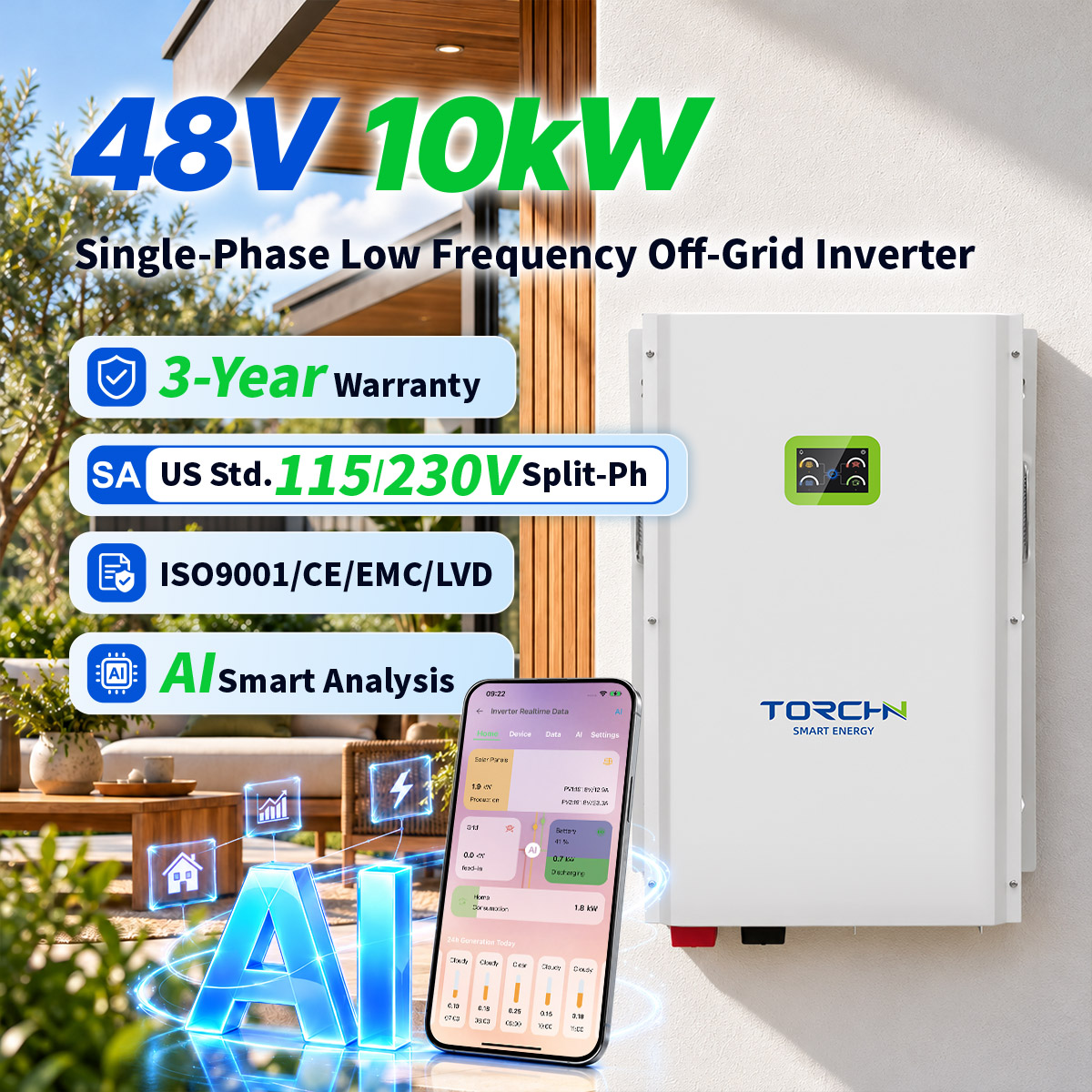 48V10kW Household energy storage inverter, American model